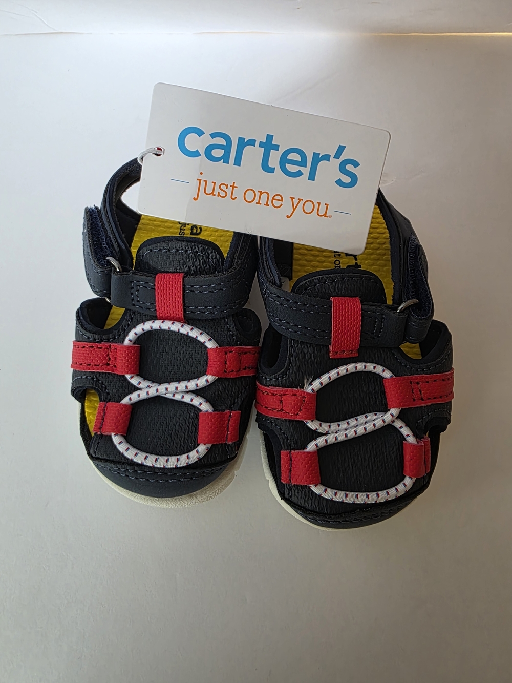 Carter's Navy Sandals with Red Accents